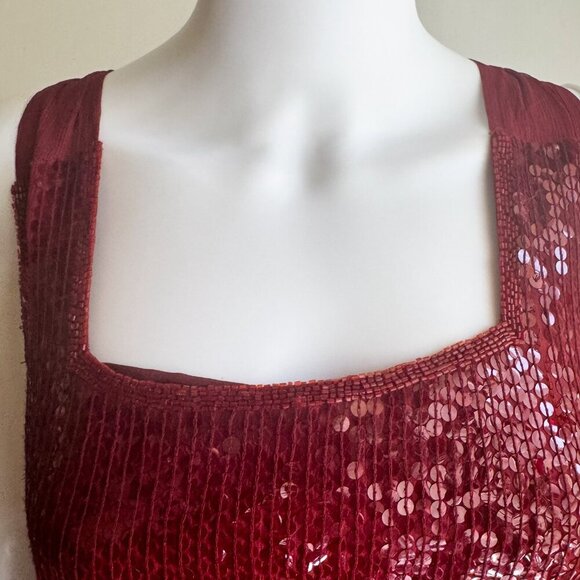 Joseph Ribkoff Gala Red Dequion Low Plunge Open Back Bia Cut Gown M - Picture 7 of 12
